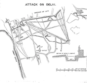 Custom House Prints: Plan of the Attack on Delhi, 1857. Creator: Unknown