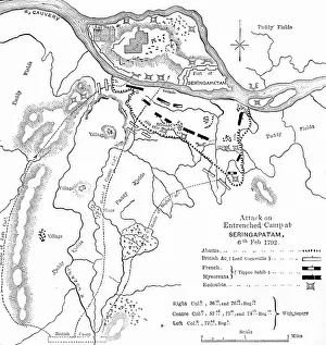 'Plan of the Attack on Seringapatam', c1891. Creator: James Grant 'Plan of the Attack on Seringapatam', c1891. Creator: James Grant