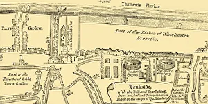 Bear Garden Gallery: Plan of Bankside, Early in the Seventeenth Century, (c1878). Creator: Unknown