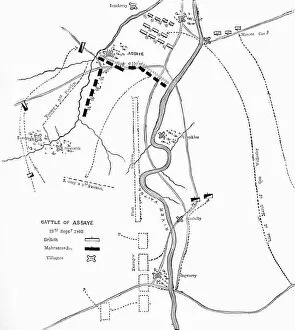 Plan Gallery: Plan of the Battle of Assaye, c1891. Creator: James Grant