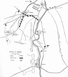 Plan of the Battle of Assaye, c1891. Creator: James Grant