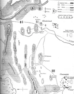 Anglo Afghan War Gallery: Plan of the Battle of Charasiah, (Oct. 6, 1979), c1880