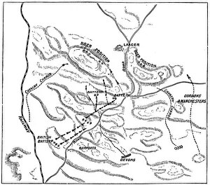 Plan of the Battle of Elandslaagte, 2nd Boer War, 21 November 1899