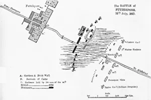 The Raj Prints: Plan of the Battle of Futtehpore, c1891. Creator: James Grant