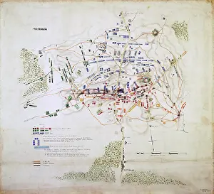 The Iron Duke Prints: Plan of the Battle of Waterloo, 1815. Creator: Unknown