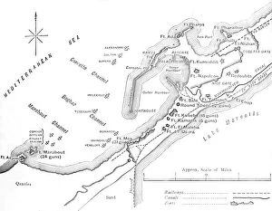 Anglo Egyptian War Gallery: Plan of the Bombardment of Alexandria, (July 11, 1882), c1882