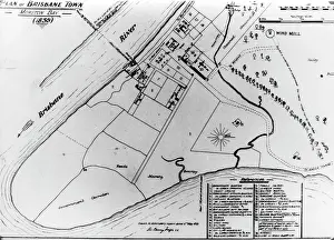 Plan Prints: Plan of Brisbane town, Moreton Bay 1839 Geo. Barney Major. Creator: George Barney