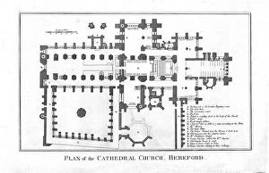 Alex Gallery: Plan of the Cathedral Church, Hereford. late 18th century