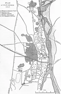 Kanpur Uttar Pradesh India Prints: Plan of Cawnpore, c1891. Creator: James Grant