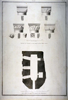 James Ii Collection: Plan of the cells under the chapel of the White Tower, Tower of London, 1815. Artist