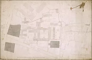 Newgate Street Gallery: Plan of Christs Hospital, Newgate Street, London and its adjoining estate, 1819