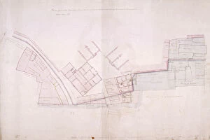 St Barts Hospital Gallery: Plan of part of Christs Hospital, Newgate Street and St Bartolomews Hospital, London, 1818