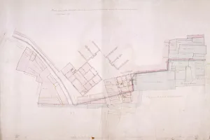 Shaw Prints: Plan of part of Christs Hospital, Newgate Street and St Bartolomews Hospital, London, 1818