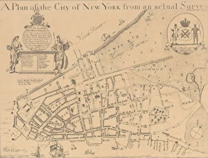 Plan Gallery: A Plan of the City of New York from an Actual Survey Made by James Lyne, 1728, 1834-1872