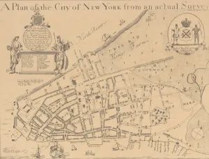 A Plan of the City of New York from an Actual Survey Made by James Lyne, 1728, 1834-1872. Creator: Unknown