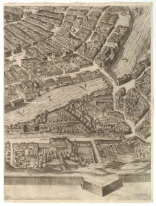 Plan of the City of Rome. Part 10 with the Tiber and the Villa Farnesina, 1645 Plan of the City of Rome. Part 10 with the Tiber and the Villa Farnesina, 1645