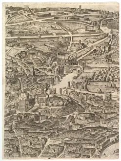Basilica Collection: Plan of the City of Rome. Part 4 with the Santa Maria in Aracoeli, the Forum Romanum