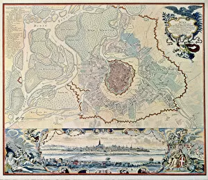 Vienna Gallery: Plan of the city of Vienna following an engraving of 1720