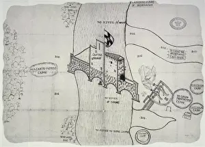 Cannons Prints: Plan depicting the siege by Sir John Perot