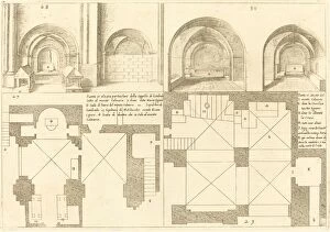 Jerusalem Israel Gallery: Plan and Elevation of the Chapel of Godefroy de Bouillon, 1619. Creator: Jacques Callot