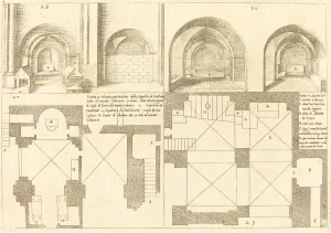 Elevation Prints: Plan and Elevation of the Chapel of Godefroy de Bouillon, 1619. Creator: Jacques Callot