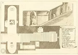 Architectural Drawing Gallery: Plan and Part of the Elevation of the Church of the Holy Sepulchre of the Madonna, 1619