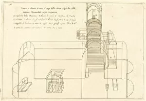Architectural Drawing Gallery: Plan and Elevation of the Church of the Madonnas Sepulchre, 1619