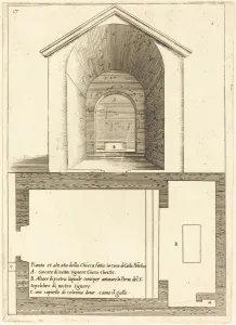 Jerusalem Israel Gallery: Plan and Elevation of the Church near the House of Caiaphas, 1619