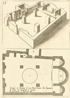Architectural Drawing Gallery: Plan and Elevation of the Church of S. Iacoma, 1619. Creator: Jacques Callot