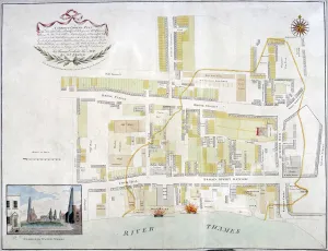 Water Works Prints: Plan of the fire that took place at Ratcliff in Stepney, London, in 1794. Artist