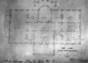 Floorplan Prints: Plan of first floor of the Executive Mansion