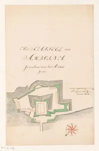 Dutch Empire Prints: Plan of Fort Victoria, Ambon, 1718. Creator: Anon