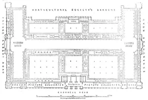John Dower Prints: Plan of the galleries of the International Exhibition Building, 1862. Creator: John Dower