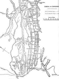 Plan of General Robertss March from Cabul to Candahar, c1880 Plan of General Robertss March from Cabul to Candahar, c1880