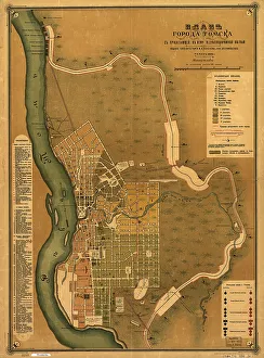 Cartographic Prints: Plan goroda Tomskas prilegai?u?shchei? k nemu zheli?e?znodorozhnoi? vi?e?tv'i?u?