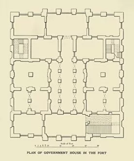 British Government In India Gallery: Plan of Government House in the Fort, 1925. Creator: Unknown
