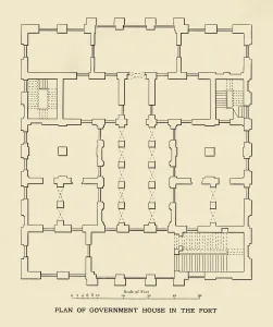 Ground Plan Prints: Plan of Government House in the Fort, 1925. Creator: Unknown