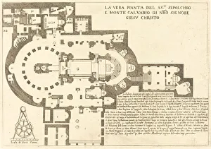 Architectural Drawing Gallery: Plan of the Holy Sepulchre and Mount Calvary, 1619. Creator: Jacques Callot
