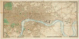 Plan of London including the East and West India Docks, c1830. Creator: Cruchley; George Frederick (1797-1880)