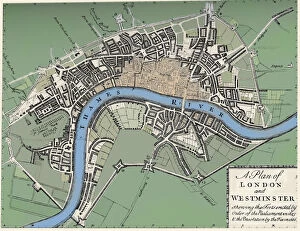 Maps Charts & Plans Collection: Plan of London and Westminster, 1749 (1903)