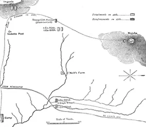 Plan Prints: Plan of the March to Majuba Hill, (February 26, 1881), c1880s