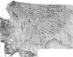 Street Plan Prints: Plan of New York, 1854. Creator: Unknown