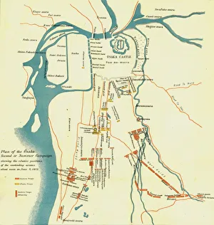 Plan Prints: Plan of the Osaka Second or Summer Campaign, 1615. 1903. Creator: Unknown