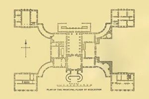 Derbyshire Gallery: Plan of the Principal Floor of Kedleston, 1925. Creator: Unknown