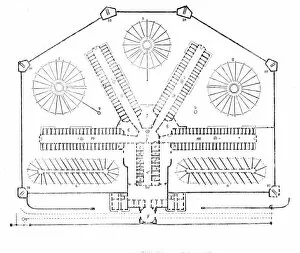 Islington Gallery: Plan of the prison, 1842. Creator: Unknown