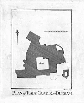 Plan of Raby Castle, in Durham. late 18th century. Artist: Thornton