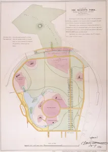 Regents Park Prints: Plan of Regents Park, 1841