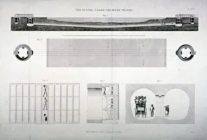 Plan Prints: Plan, sections and elevations of the Thames Tunnel, London, 1835. Artist: E Turrell