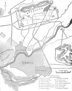 Kabul Prints: Plan of the Sherpur Cantonments, c1880