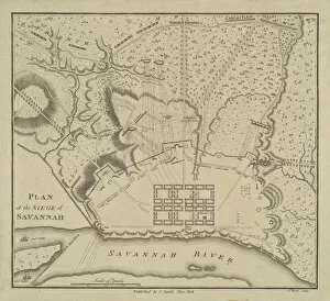 Plan of the Siege of Savannah, 1796. Creator: Charles Balthazar Julien Fé